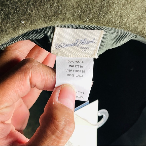 NWT Universal Thread Adjustable Fedora Wool Western Bohemian Wide Brim Green Hat - Picture 7 of 7